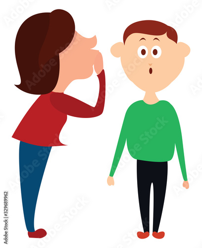 Gossipers, illustration, vector on white background.