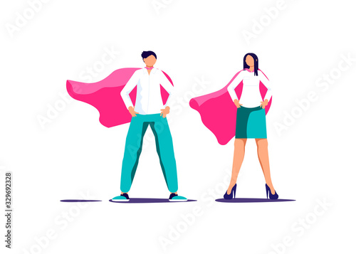Male anf Female superhero
