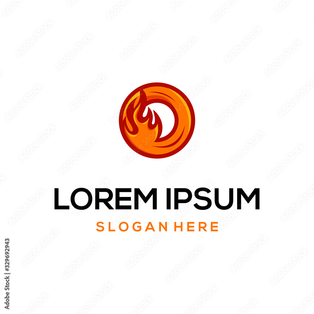 Letter O Burn Fire Abstract Creative Modern Illustration Icon Logo Design Template Element Vector