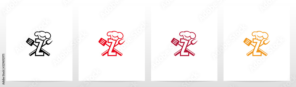 Spatula And Chef Hat On Letter Logo Design Z Spatula And Chef Hat On Letter Logo Design Z