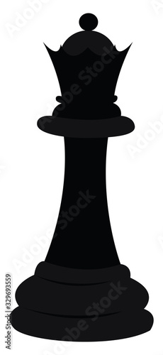 Chess queen, illustration, vector on white background.