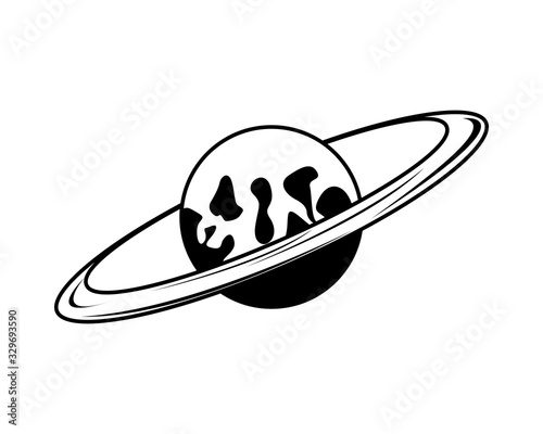 space saturrn planet isolated icon