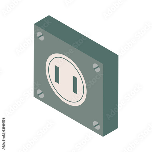 electric connection socket isolated icon