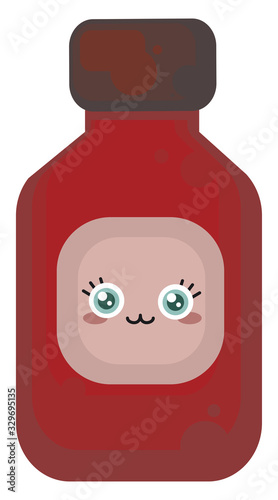 Iodine in tube, illustration, vector on white background.