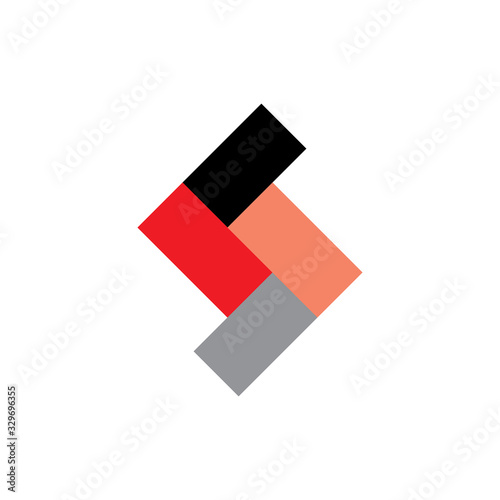Square with S letter logo design vector