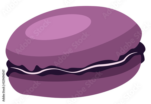 Purple macaroon, illustration, vector on white background.