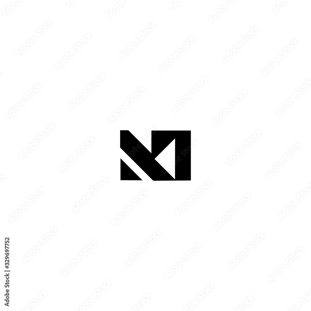 KM MK Letter Logo Design Vector