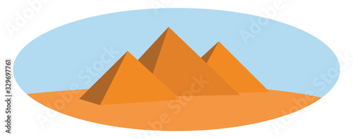 Pyramid of Cheops, illustration, vector on white background.