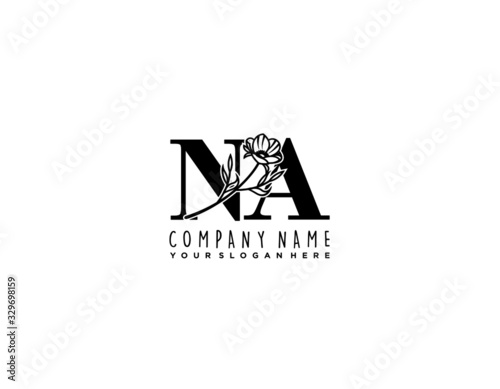 Letter NA handwrititing logo with a beautiful template