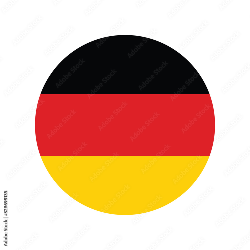 Round Germany flag vector icon isolated, Germany flag button, vector illustration of Germany flag. Round Germany flag vector icon isolated, Germany flag button, vector illustration of Germany flag.