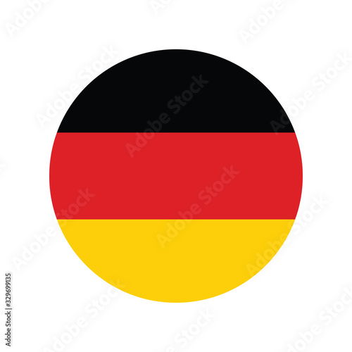 Round Germany flag vector icon isolated, Germany flag button, vector illustration of Germany flag.