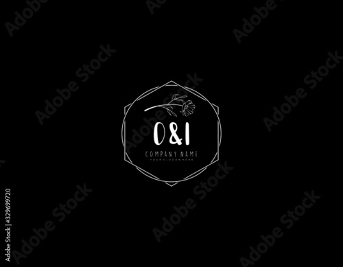 Letter OI handwrititing logo with a beautiful template