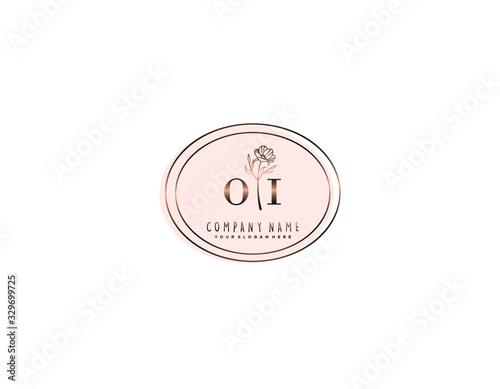 Letter OI handwrititing logo with a beautiful template