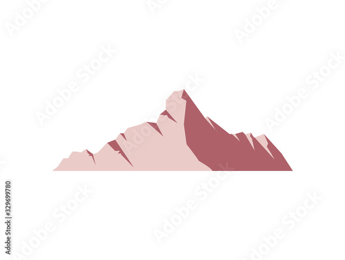 mountain on white background