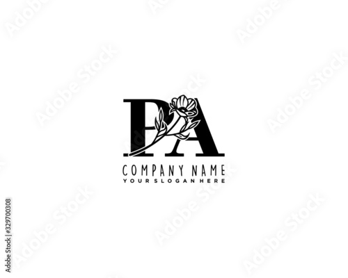 Letter PA handwrititing logo with a beautiful template