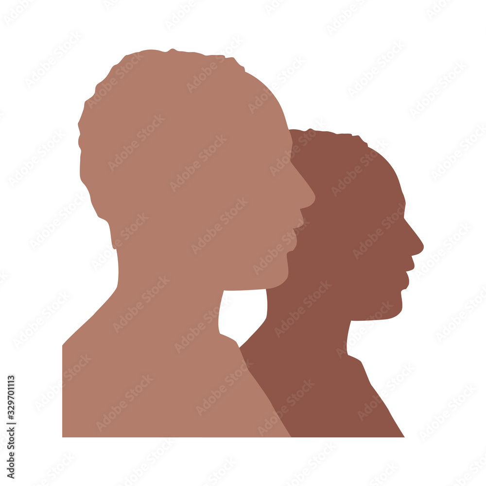 young men profiles silhouettes icons young men profiles silhouettes icons