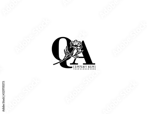 Letter QA handwrititing logo with a beautiful template