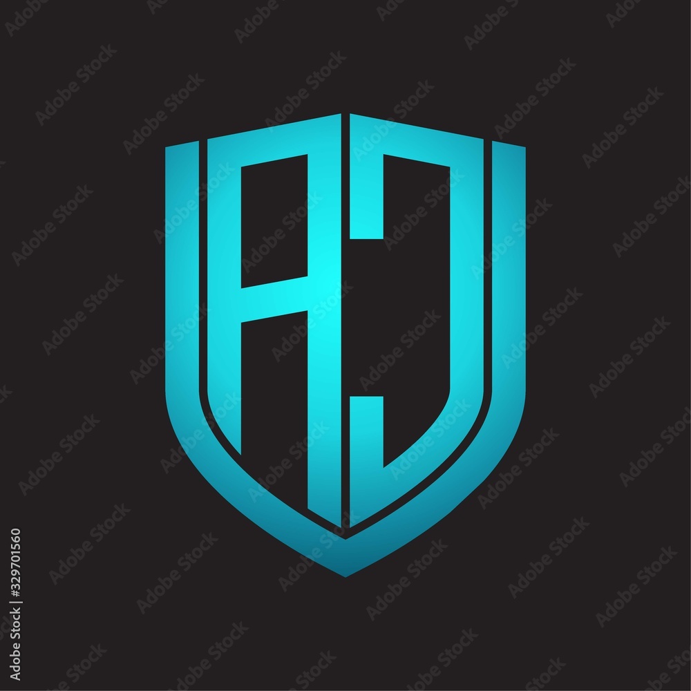 AC Logo monogram with emblem shield design isolated with blue colors on black background AC Logo monogram with emblem shield design isolated with blue colors on black background