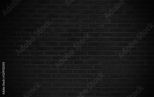 Black brick texture background. Abstract old brick wall surface