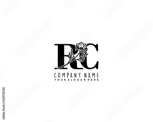 Letter RC handwrititing logo with a beautiful template
