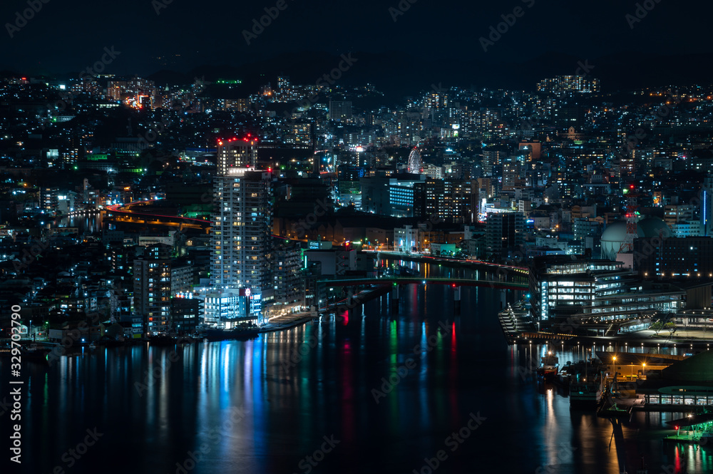 鍋冠山から見る長崎の夜景