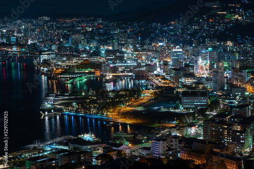 鍋冠山から見る長崎の夜景
