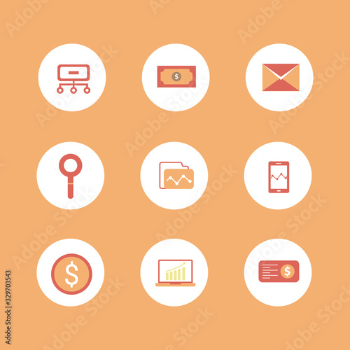 Fintech icon set Include creative elements online banking direct payment fintech cryptocurrency fintech industry icons