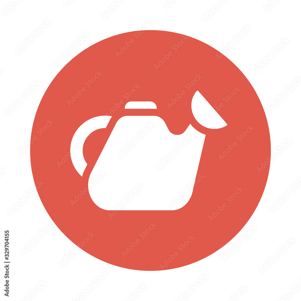watering can with water sprinkler , block and flat style icon watering can with water sprinkler , block and flat style icon