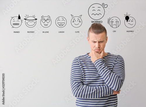 Worried young man with draw...