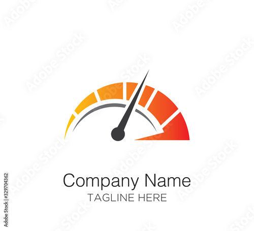 speed fast logo , speedometer logo design template photo