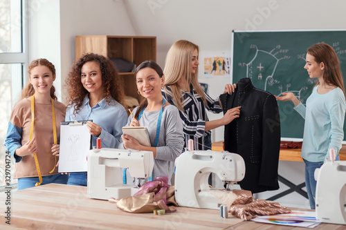 Young women during tailor's...