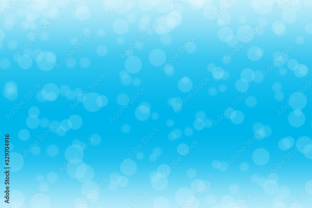 Abstract blur blue background with white bokeh soft light and  glitter bright and glare .pattern effect sky and water