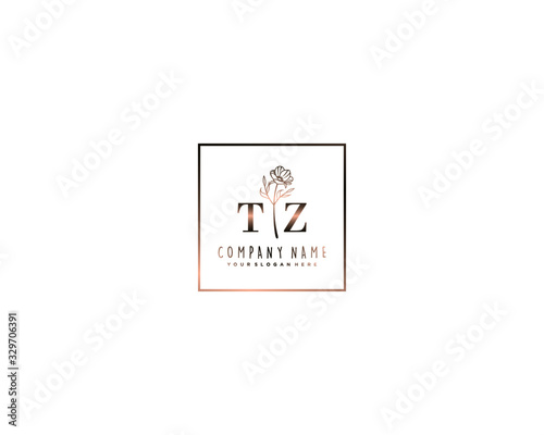 Letter TZ handwrititing logo with a beautiful template photo