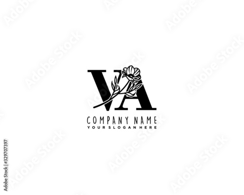 Letter VA handwrititing logo with a beautiful template