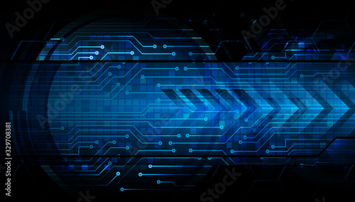 Blue cyber circuit future technology concept background