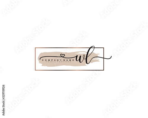 Letter WL handwrititing logo with a beautiful template photo