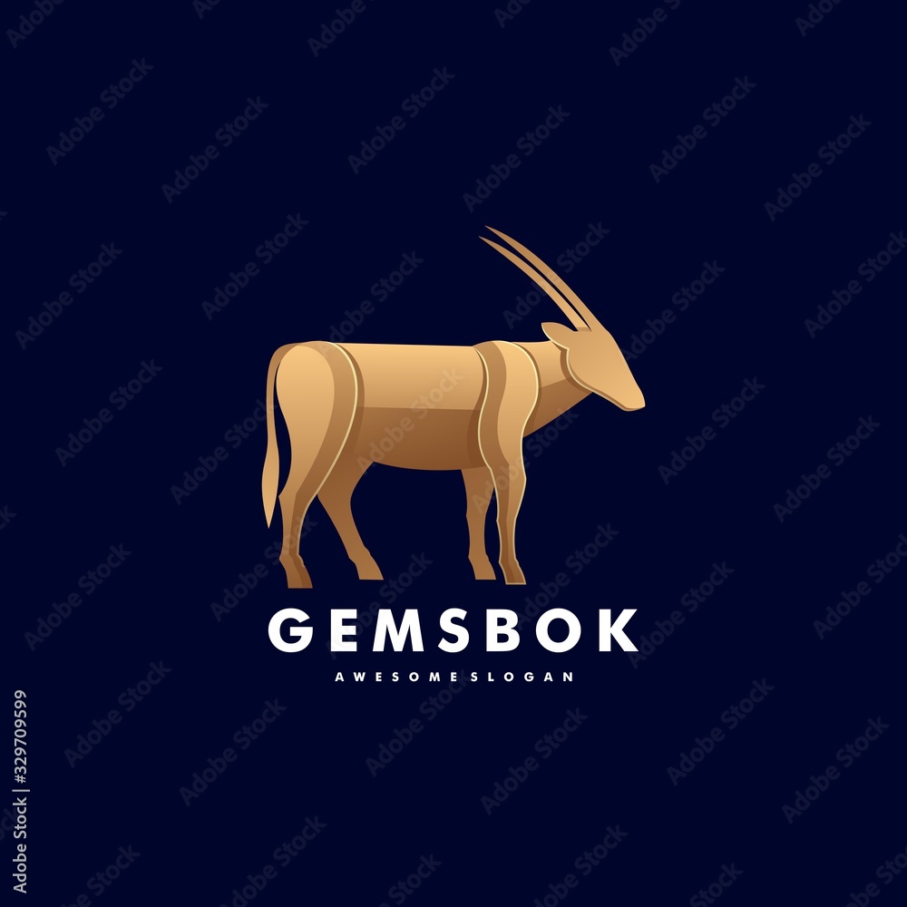 Obraz premium Vector Logo Illustration Deer Gradient Colorful Style.