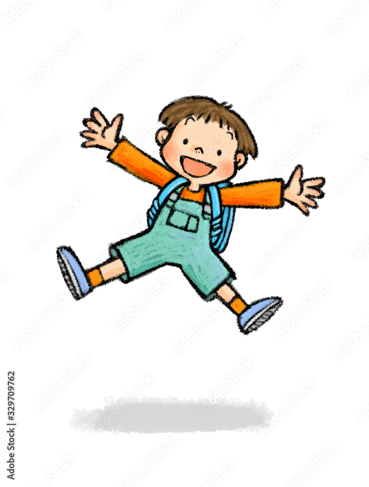 ジャンプする子供C_6(小学生、ランドセル、ジェンダーフリー) ジャンプする子供C_6(小学生、ランドセル、ジェンダーフリー)