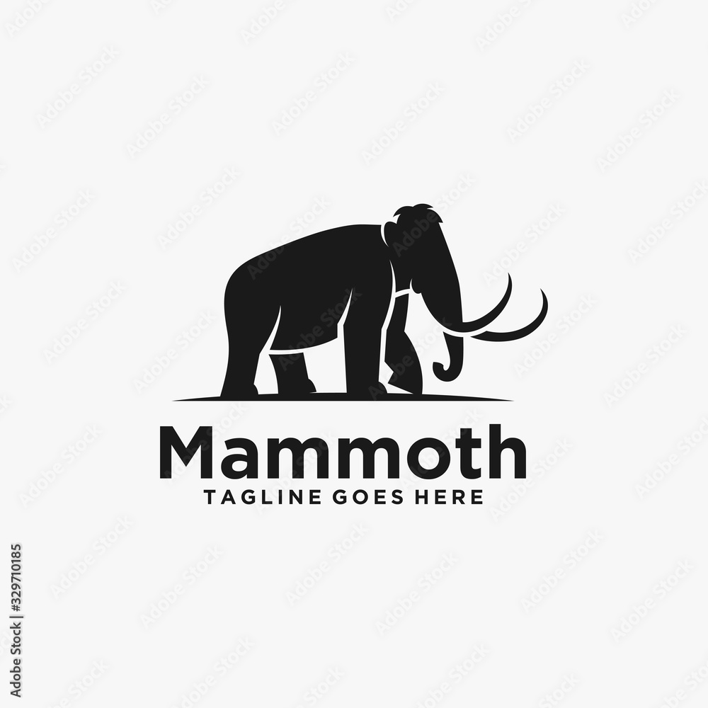 Obraz premium Vector Logo Illustration Elephant Silhouette Style.