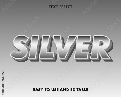 Modern Realistic Silver Text Effect alphabet Silver font. Typography exclusive Silver fonts technology Premium Vector.