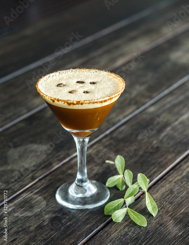 Foto Tequila coffee cocktail is ready to sip.