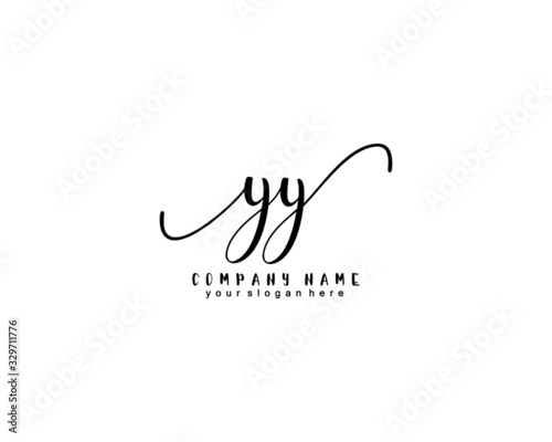 Letter YY handwrititing logo with a beautiful template