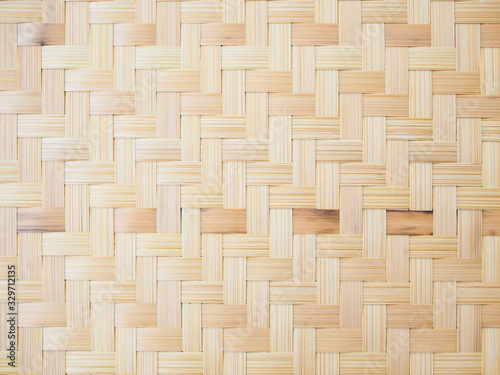 Background with weave bamboo pattern  Traditional wickerwork in Thailand.
