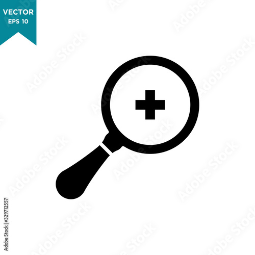 magnifying glass vector icon in trendy flat design 