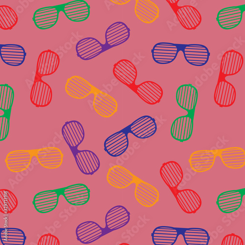 seamless vector pattern with cool sunglasses. exotic fashion trend of eyeglasses. endless repeat vector illustration for textile, print, wrapping.