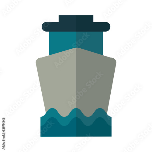 gasoline transport boat in white background