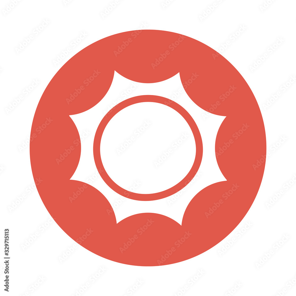radiant sun , block and flat style icon