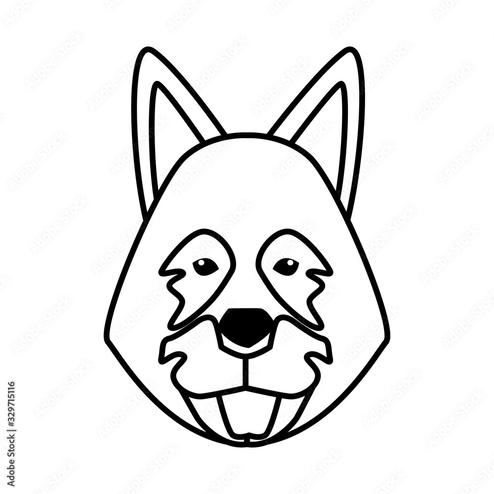 shepherd germany mascot isolated icon shepherd germany mascot isolated icon