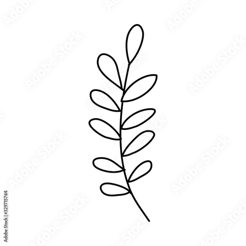 branch with leafs nature ecology isolated icon vector illustration design