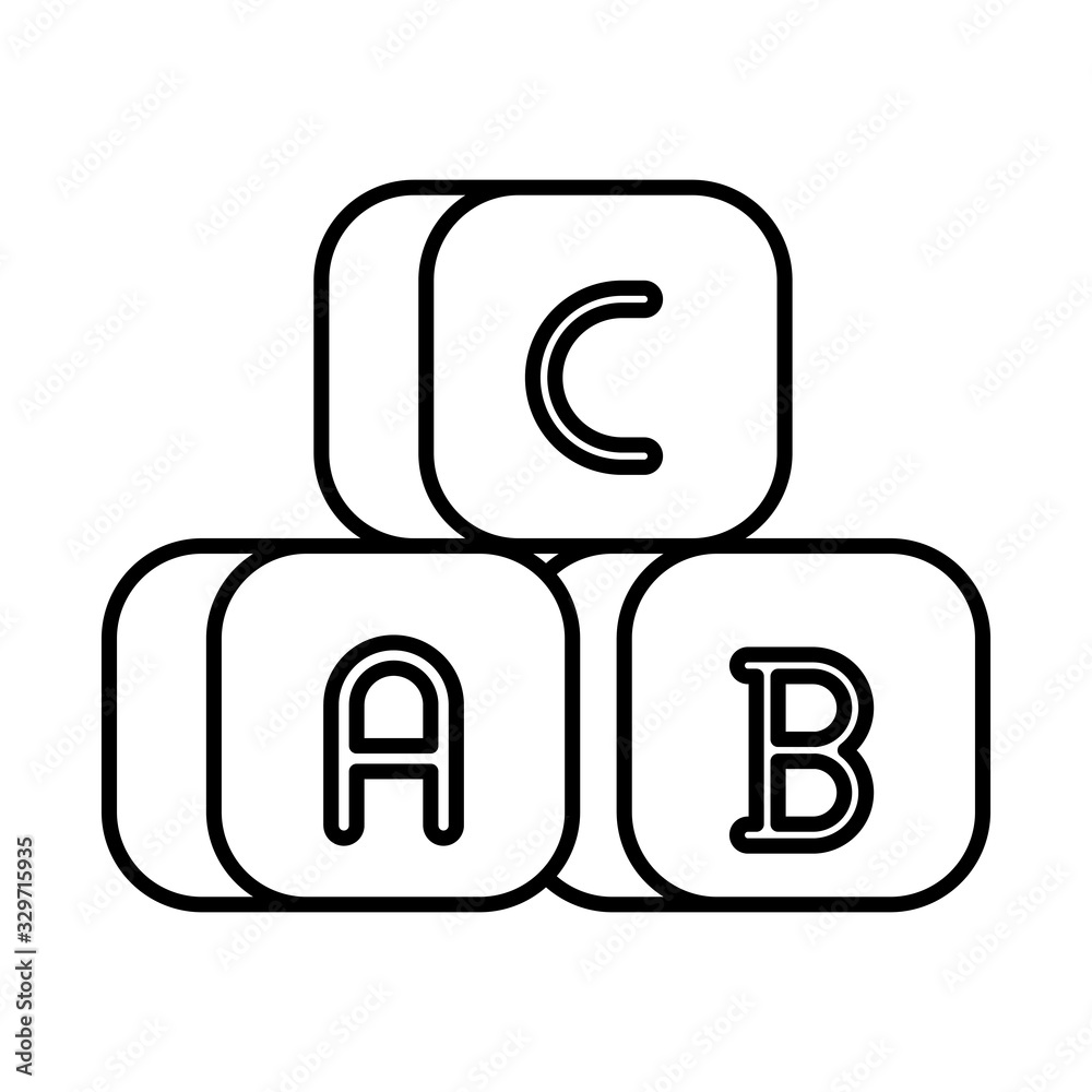 alphabet blocks child toy flat style icon alphabet blocks child toy flat style icon